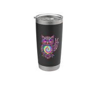Hibou Forêt Animal Coloré Paix Gobelet isotherme en acier inoxydable double paroi