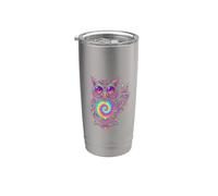 Hibou Forêt Animal Coloré Paix Gobelet isotherme en acier inoxydable double paroi
