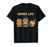 Hibou Gamer Kawaii - Manger Jouer Dormir T-Shirt