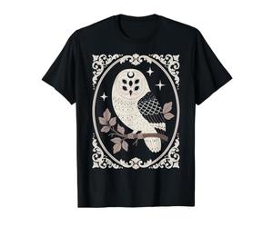 Hibou Goth Occulte Creepy Gothic Eldritch Dark Academia T-Shirt Graphique avec Valeur, Homme, Noir, L