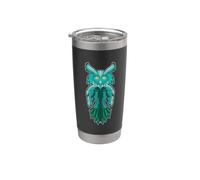 Hibou Haida Eagle Owl Mythologie Indian Warrior Art Gobelet isotherme en acier inoxydable double paroi