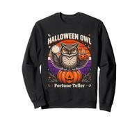 Hibou Halloween Chouette diseuse de Bonne Aventure Citrouille Lune Sweatshirt