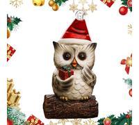 Hibou illuminé, statue de hibou - Lumière de statuette en résine avec chapeau de Noël | Figurine à collectionner pour chambre, salon, salle à manger, crèche, décoration de la maison