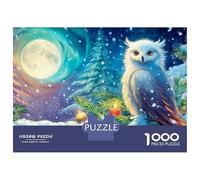Hibou Jeu De Puzzle Snowy Winter Hibou 1000 Éléments Papier pour Experts Résistant À La Déchirure Challenge Difficile Nouveau Modèle Exclusif 52x38cm/1000pcs
