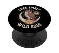 Hibou lune soleil étoiles nature mystique magie bohème vibes PopSockets PopGrip Adhésif