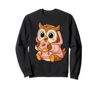 Hibou Mangeant Donut Graphique Hibou Kawaii Anime Sweatshirt