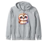 Hibou Mignon avec de Grands Yeux - Motif Animal de la forêt pour Enfants Sweat à Capuche