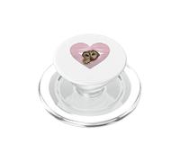 Hibou Mignon dans Un cœur Style rétro Amant Vintage PopSockets PopGrip pour MagSafe