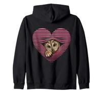Hibou Mignon dans Un cœur Style rétro Amant Vintage Sweat à Capuche