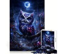 Hibou Mystique dans Un Paysage Fantastique Puzzle de 1000 pièces pour Adultes pour Un Jeu de réflexion Un Moment de Partage et de complicité Découpe soignée Surprise d'anniversaire