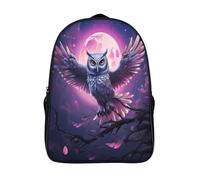 hibou nocturne en vol sac à dos personnalisé élégant adolescent décontracté livre sac 2 compartiment animal sac d'école imprimé en 3d-16,garçons et filles pour l'école les voyages les affaires