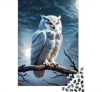 Hibou Nuit perché 1000 PC Carton DIY Forêt Fantastique Puzzle 12+, Jeu Famille Amusant Défiant, Couleurs Vives, Soulagement Stress & Décor Mural 52x38cm/1000pcs