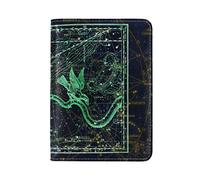 Hibou Oiseau Étoile Verte Détenteur d'un Passeport Titulaire Etui en Cuir Véritable Couverture de Passeport pour Voyage Hommes Femmes