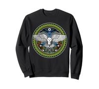 Hibou Oiseau Floral Nature Forêt Botanique Géométrie Sacrée Sweatshirt