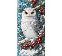 Hibou Peinture Diamant XXL Neige Diamond Painting Adulte 50x100cm, 5D Diamant Painting Art Creatif Adulte, DIY Diamond-painting Strass Point de Croix Kit Grande pour Decoration Maison Murale,Model957
