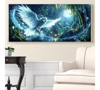 Hibou Peinture Diamant XXL Rêve Diamond Painting Adulte 30x60cm, 5D Diamant Painting Art Creatif Adulte, DIY Diamond-painting Strass Point de Croix Kit Grande pour Decoration Maison Murale, Model162
