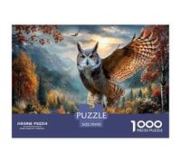 Hibou Puzzle 1000 Pièces Cadeau Unique Vallée de Montagne d'automne Défi Jouet À De Qualité Supérieure Peinture Art pour Adultes Enfants 70x50cm/1000pcs