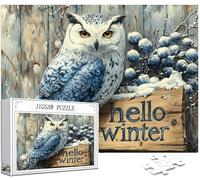 Hibou Puzzle 1500 Pièces Adultes, Grand Bois Puzzle Lettre Motif Désign, 87x57cm Jigsaw Bricolage Artisanat 14 Ans Activité Familiale Emballage Cadeau pour Decoration Murale Maison Chambre, Model335