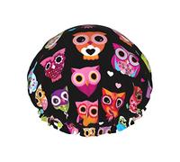 Hibou rétro sans couture réutilisable imperméable lavable réglable adapté aux femmes toutes les longueurs de cheveux bonnet de douche