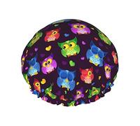 Hibou sans couture réutilisable imperméable lavable réglable adapté aux femmes toutes les longueurs de cheveux bonnet de douche