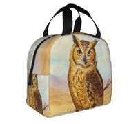 Hibou Solitaire Des Terres Désolées Panier Repas Imperméable Sac Repas Fraîcheur Sac Déjeuner Pour Travail Voyages Bureau 22X20X13Cm