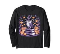 Hibou sorcière Citrouille Livres Halloween Mystic Spooky Design Manche Longue