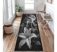 Hibou Tapis de Couloir Lys Papillon Lune Tapis de Couloir Long 50 x 180 cm Passage Antidérapant Lavable en Machine D'entrée Chambre Salon Descente de Lit Poil Ras Rug cL&S242