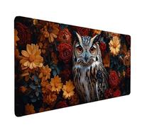 Hibou Tapis de Souris XXL 100 x 50 cm, Tapis Souris Rouge sous Main Bureau avec Bords Cousus, Imperméable Mouse Pad Base en Caoutchouc Antidérapant Surface pour Gamer, PC, Cadeau Femme -lsy260329
