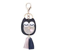 WINOMO Hibou Tassel Porte-clés Pendentif Charm Porte-clés Mode Femme Décoration (Noir)