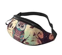 Hibou Tree Branch Sac banane de sport de plein air et sac de poitrine décontracté, sac banane réglable unisexe pour randonnée/course à pied/cyclisme, Branche d'arbre hibou, Taille unique
