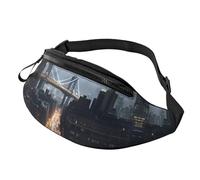 Hibou Tree Branch Sac banane de sport de plein air et sac de poitrine décontracté, sac banane réglable unisexe pour randonnée/course à pied/cyclisme, New York City, Taille unique