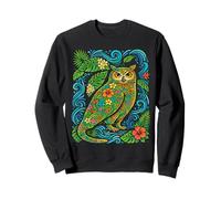 Hibou Tropical coloré hawaïen Animal Floral Ambiance Estivale Sweatshirt
