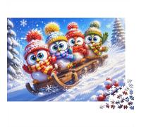 Hiboux Hiver 1000 Pièces Mini Puzzle pour Adultes | 70x50cm Papier, Décoration Maison, Coupe Précise, Cadeau Réunion, Entraînement Cérébral
