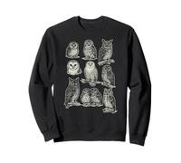 Hiboux Illustration de la Faune Vintage Races de hiboux Sweatshirt