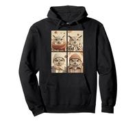 Hiboux Mignons Feuilles d'automne Motif Animaux de la forêt esthétique Automne Sweat à Capuche