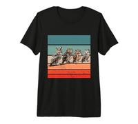 Hiboux Portrait Œuvres d'art Animaux Oiseaux Faune Amoureux T-Shirt Haut de Gamme