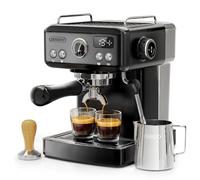 HIBREW H10A - Machine à expresso 58 mm, corps en acier inoxydable avec mousseur à lait, réglages personnalisables, écran intelligent + manomètre 20 bars