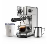 HiBREW H10B Machine à café semi-automatique 20 bars & Thermos & Set de tasses à fleurs à poignée