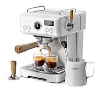 HIBREW H10Plus - Machine à Espresso Programmable - Porte-Filtre 58 mm en Acier Inoxydable - Température et Volume de la Tasse Réglables à Volonté - Avec Écran d’Affichage Intelligent et Manomètre
