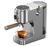 HiBREW H13 Machine à Café Semi-automatique, Écran Tactile, Pression 20 Bars, Modes de Préparation Multi-fonctions, Plateau Goutteur Réglable - Argenté