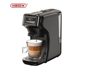HiBREW H1B Machine à café à dosettes 6-en-1, Réservoir d'eau de 600 ml, Extraction sous pression de 19 bars, Mode froid/chaud, Indicateur LED, pour Kcup*/Nes*/DG*/Poudre d'espresso, Noir