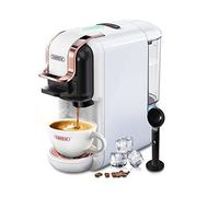 HIBREW H2B Cafétière à capsules, Machine à café multi capsules 5 en 1, Compatible avec DG/Nes/Dosettes ES*/Café moulu, Arrêt automatique, Espresso parfait, Blanc