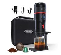 HiBREW H4 - cafetiere italienne portable,machines à café automatiques,machine expresso,Compatible avec capsules Nés* ou DG* café moulu,60ml,80W,camping,voiture