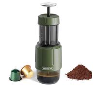HIBREW H4D Machine à expresso manuelle pour camping et voyage - Machine à café portable à pompe manuelle avec tasse intégrée, café moulu 2 en 1 et dosettes originales Nes