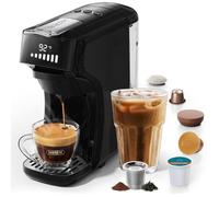 HiBREW Machine à Café 5-en-1, Compatible NPods DPods KPods EPods, Café Chaud & Froid, Réglage Température, Écran LCD, 3,9in Tasse
