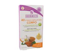 Hibros 40 Bandes de Cire - Jambes, Bras, Aisselles - Élimination des Poils Vitamine E - Beurre de Karité - Huile de Coco Huile d’Amande Douce - Lingettes Nettoyantes Post-Épilation Peaux Sensibles