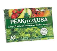 HIC Kitchen 2003 Peak Fresh Lot de 10 sachets réutilisables en plastique Blanc