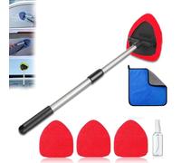 Hicaly Windshield Cleaner, Car Window Cleaner Windshield Cleaner,2025 New in Inside Cleaning Supplies Car Cleaning Kit,with Reusable and Washable Microfiber Pads (1, Red)