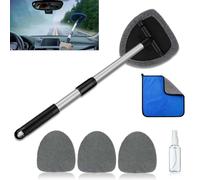 Hicaly Windshield Cleaner, Car Window Cleaner Windshield Cleaner,2025 New in Inside Cleaning Supplies Car Cleaning Kit,with Reusable and Washable Microfiber Pads (1, Gray)