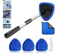 Hicaly Windshield Cleaner, Car Window Cleaner Windshield Cleaner,2025 New in Inside Cleaning Supplies Car Cleaning Kit,with Reusable and Washable Microfiber Pads (1, Blue)